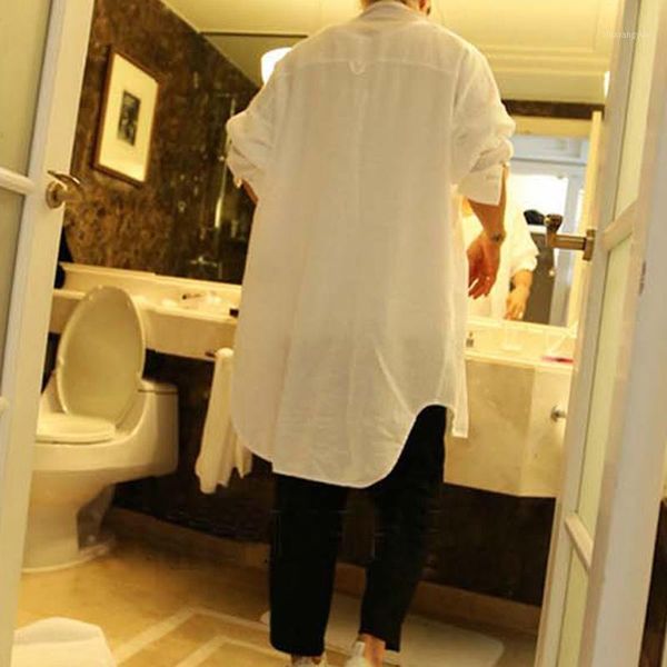 early autumn in the long section of the round pen before short long loose korean version of men's long-sleeved shirt tid1, White;black
early autumn in the long section of the round pen before short long loose korean version of men's long-sleeved shirt tid1, White;black