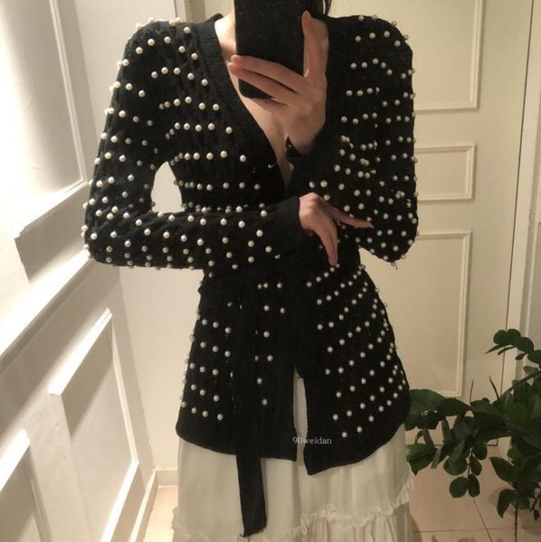 2021 new fall fashion pearl beading long black cardigan with cleavage v women winter sweaters elegant coat q411 xm5j, White;black
2021 new fall fashion pearl beading long black cardigan with cleavage v women winter sweaters elegant coat q411 xm5j, White;black