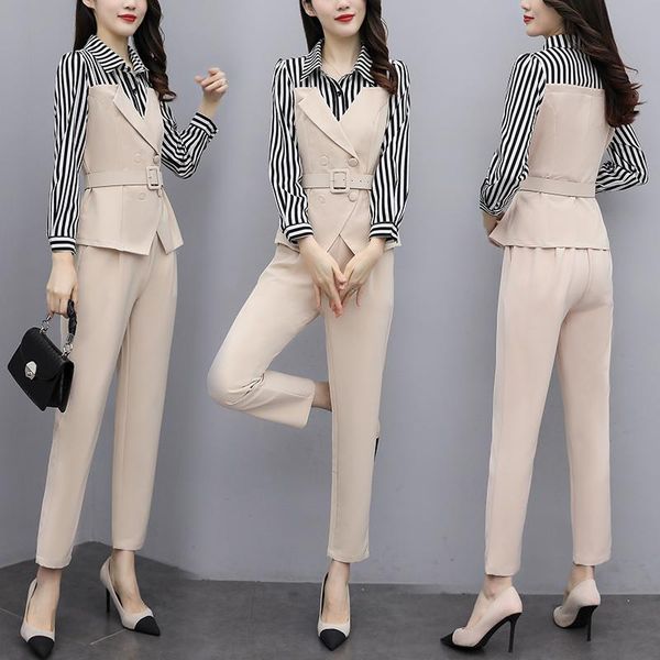women's two piece pants korean style blazer and set for women contrast jacket&pants double breasted conbinaison femme ensemble survetem, White
women's two piece pants korean style blazer and set for women contrast jacket&pants double breasted conbinaison femme ensemble survetem, White