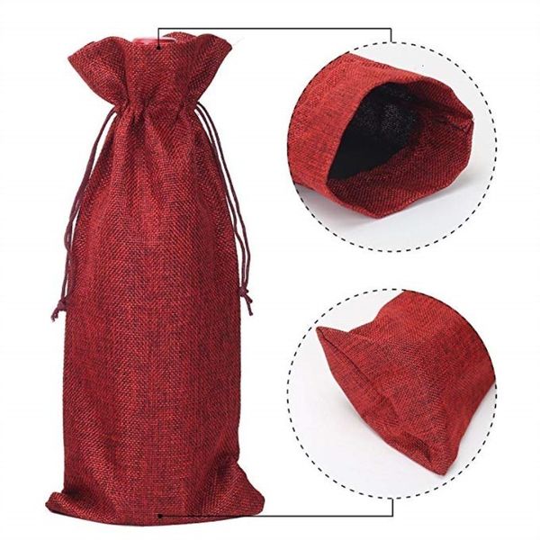 burlap 15*35cm drawstring rustic wine bottle jute covers wedding party champagne linen package gift bags
burlap 15*35cm drawstring rustic wine bottle jute covers wedding party champagne linen package gift bags