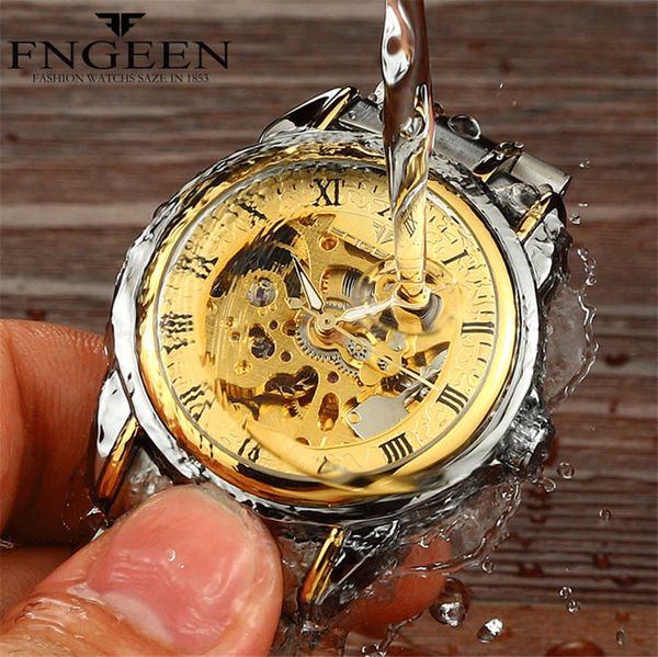fngeen men luxury skeleton automatic winding mechanical watches gold stainless steel waterproof wristwatch male time hours 8866g, Slivery;brown
fngeen men luxury skeleton automatic winding mechanical watches gold stainless steel waterproof wristwatch male time hours 8866g, Slivery;brown