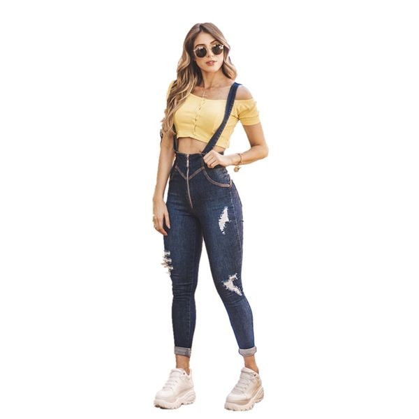 women's fashion solid color ripped slim high waist ankle length denim overalls jeans bodybuilding for ladies plus size 210202, Blue
women's fashion solid color ripped slim high waist ankle length denim overalls jeans bodybuilding for ladies plus size 210202, Blue