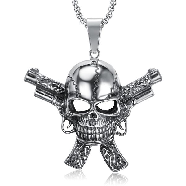loredana exquisite jewelry for everyone.retro hell motorcycle skeleton head double gun style polished stainless steel necklace q1209, Bronze;silver
loredana exquisite jewelry for everyone.retro hell motorcycle skeleton head double gun style polished stainless steel necklace q1209, Bronze;silver