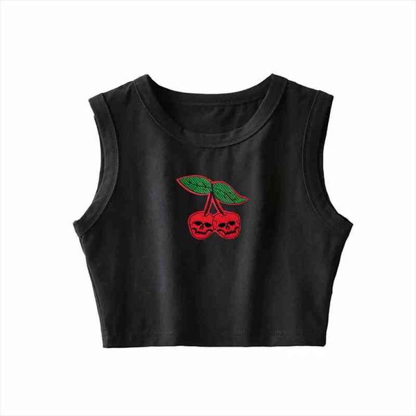 summer slim crop womens elasticity slim tank tees novelty cherry cropped feminino black white
summer slim crop womens elasticity slim tank tees novelty cherry cropped feminino black white