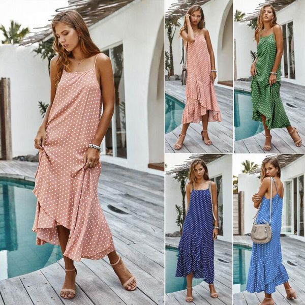 casual dresses women lady maxi dress holiday irregular sundress strappy polka dot summer beach, Black;gray
casual dresses women lady maxi dress holiday irregular sundress strappy polka dot summer beach, Black;gray