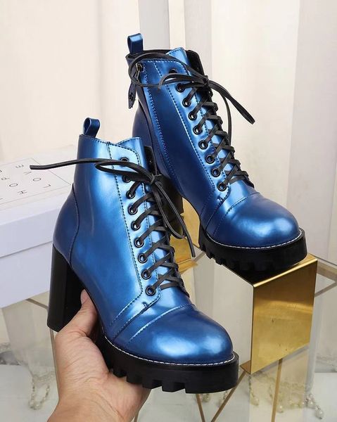 designer womens boots luxury royal blue patent leather lace-up side zipper round head high heel boots with box size 35-42, Black
designer womens boots luxury royal blue patent leather lace-up side zipper round head high heel boots with box size 35-42, Black