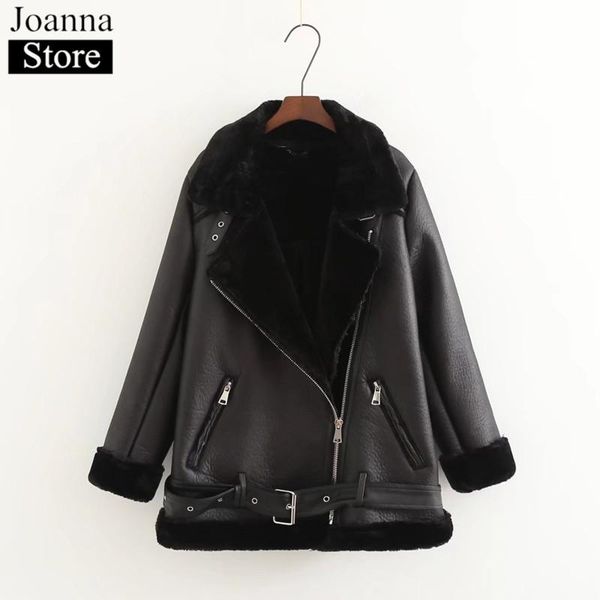 winter new lapel thick fur one warm coats pu leather punk thick motorcycle jacket women faux fur oversize bomber jackets, Black
winter new lapel thick fur one warm coats pu leather punk thick motorcycle jacket women faux fur oversize bomber jackets, Black