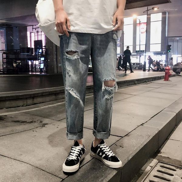 wholesale 2020 fashion teenagers men retro korean casual men's ripped hole street hip hop denim trousers loose men1, Blue
wholesale 2020 fashion teenagers men retro korean casual men's ripped hole street hip hop denim trousers loose men1, Blue
