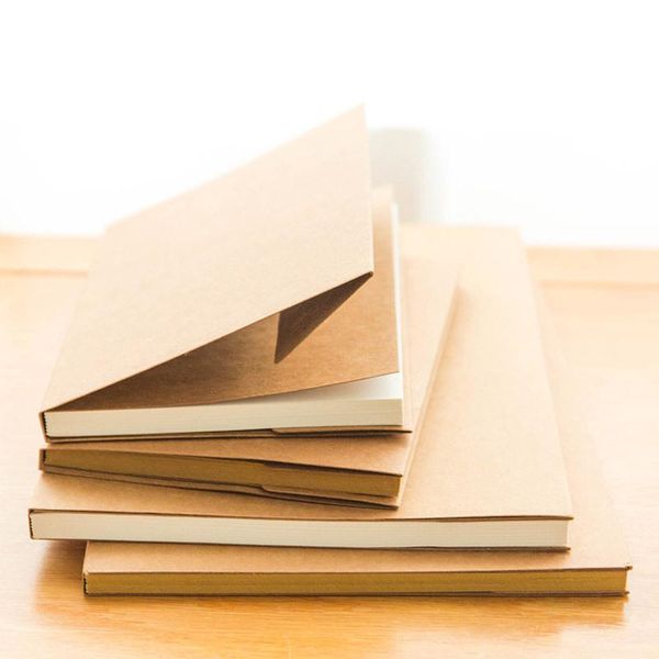 A5 Vintage Kraft Paper Blank Sketchbook Drawing Graffiti Sketchpad Notebook Student Stationery