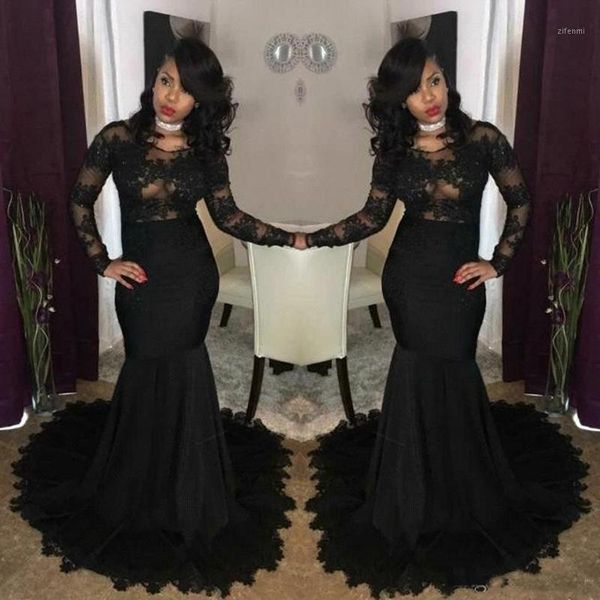 african black prom dresses mermaid jewel neck lace appliques long sleeves evening gowns african girls party wear1, White;black
african black prom dresses mermaid jewel neck lace appliques long sleeves evening gowns african girls party wear1, White;black