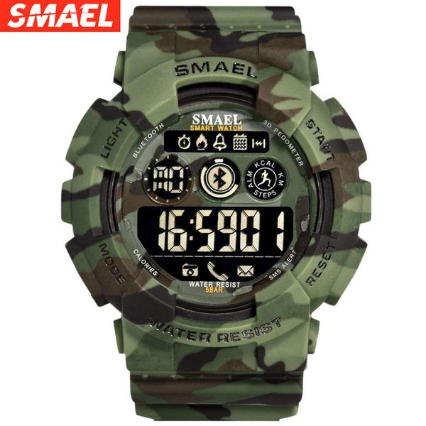 smael smier camouflage military watch multi function sports intelligent electronic watch waterproof step meter men's watch, Slivery;brown
smael smier camouflage military watch multi function sports intelligent electronic watch waterproof step meter men's watch, Slivery;brown