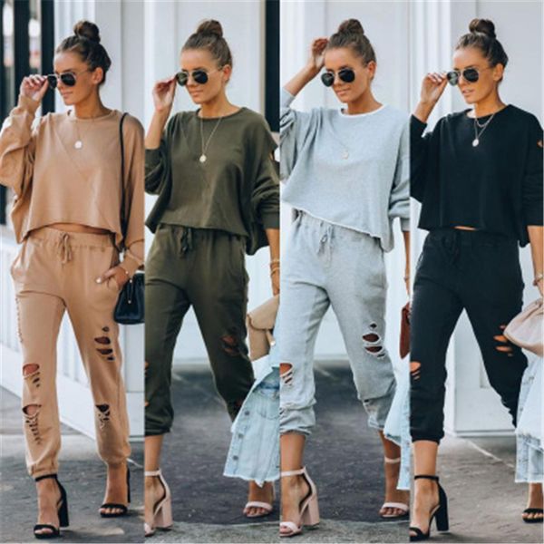 ladies solid color sports sets fashion trend long sleeve short drawstring hole pants suits designer female autumn new casual tracksuits, Gray
ladies solid color sports sets fashion trend long sleeve short drawstring hole pants suits designer female autumn new casual tracksuits, Gray