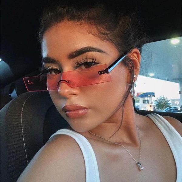 sunglasses toyearn 2021 vintage one piece rectangl rimless women fashion male brand design retro small flat sun glasses, White;black
sunglasses toyearn 2021 vintage one piece rectangl rimless women fashion male brand design retro small flat sun glasses, White;black