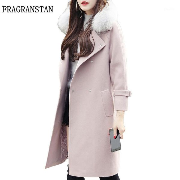 2018 ladies autumn winter big fur collar pink long woolen coat casual women jackets plus size new vestidos tgh681, Black
2018 ladies autumn winter big fur collar pink long woolen coat casual women jackets plus size new vestidos tgh681, Black