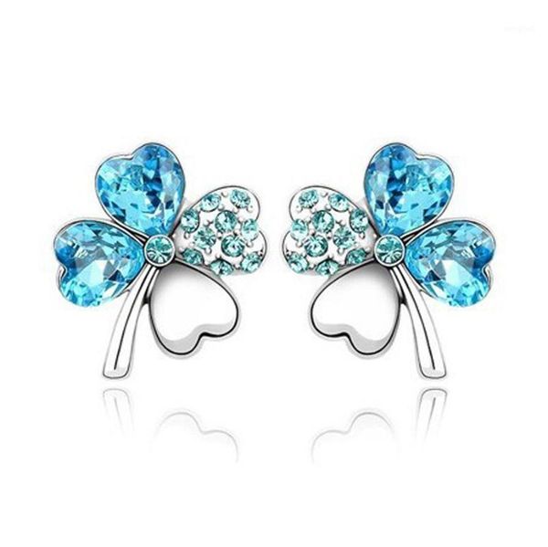 stud four leaves clover crystal earrings fashion woman color retention jewelry1, Golden;silver
stud four leaves clover crystal earrings fashion woman color retention jewelry1, Golden;silver