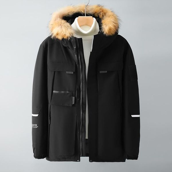 men's down & parkas real fur collar hooded mens coats warm thicken multiple pockets safari style winter jackets men clothing outwear, Black
men's down & parkas real fur collar hooded mens coats warm thicken multiple pockets safari style winter jackets men clothing outwear, Black