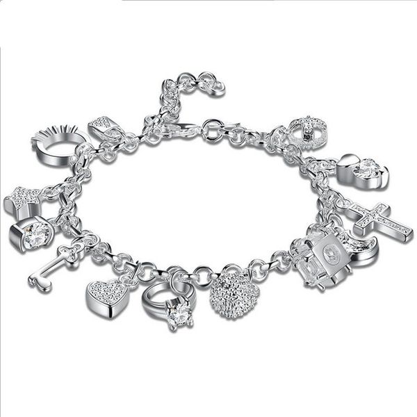 charm bracelets selling woman's girl's bracelet exquisite creativity cross star moon inlaid zircon pendant, Golden;silver
charm bracelets selling woman's girl's bracelet exquisite creativity cross star moon inlaid zircon pendant, Golden;silver