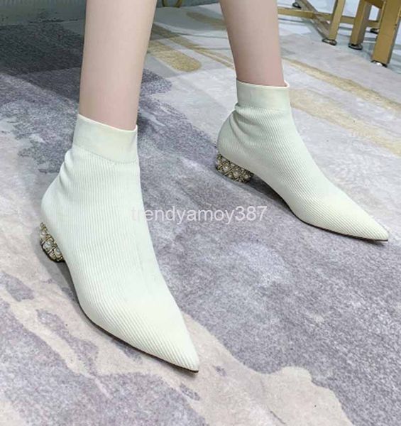 boots net red thin boots pointed thick heel socks women's short elastic knitted middle sleeve, Black
boots net red thin boots pointed thick heel socks women's short elastic knitted middle sleeve, Black