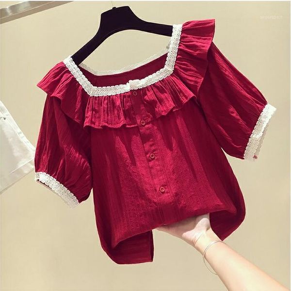 white red blue square neck ruffle blouse button up shirt women korean clothes vintage blusas mujer de moda 2020 shirts 1
white red blue square neck ruffle blouse button up shirt women korean clothes vintage blusas mujer de moda 2020 shirts 1
