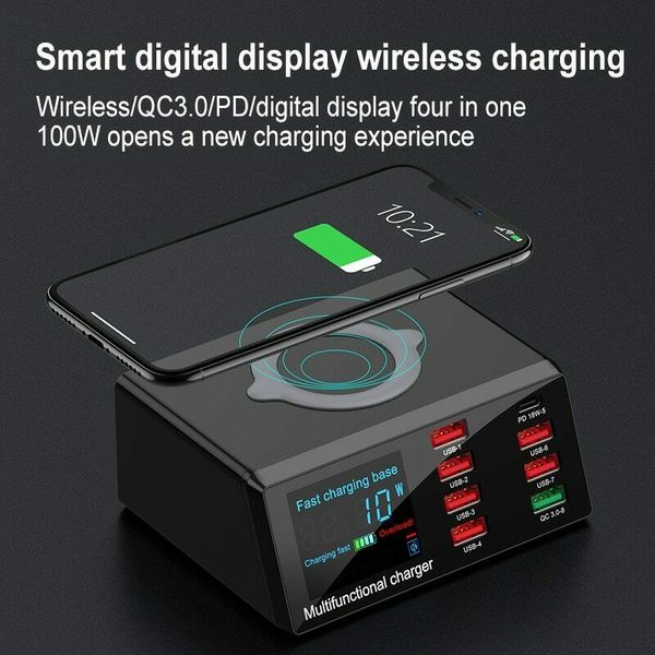 new 100w 8 ports usb qc 3.0 fast charger pd quick adapter wireless charging station
new 100w 8 ports usb qc 3.0 fast charger pd quick adapter wireless charging station