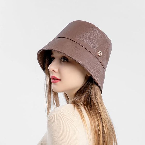 Winter women pu leather ny bucket hats designer fisherman hat fishing cute chapeu girl Korean fashion solid m letter bonnet cap, Blue;gray
Winter women pu leather ny bucket hats designer fisherman hat fishing cute chapeu girl Korean fashion solid m letter bonnet cap, Blue;gray