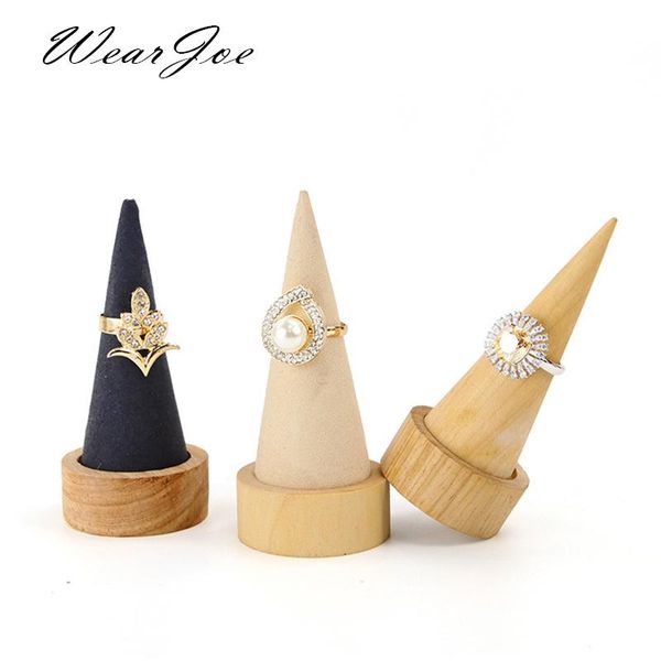 upscale boutique wood ring jewelry display holder cone shaped organizer stand support finger rack bague crafts storage showcase, Pink;blue
upscale boutique wood ring jewelry display holder cone shaped organizer stand support finger rack bague crafts storage showcase, Pink;blue