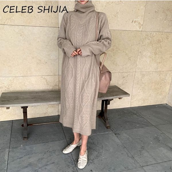 chic fashion turtleneck long knitted jumper dress woman full sleeve looose autumn winter khaki sweater dress female 201127, Black;gray
chic fashion turtleneck long knitted jumper dress woman full sleeve looose autumn winter khaki sweater dress female 201127, Black;gray