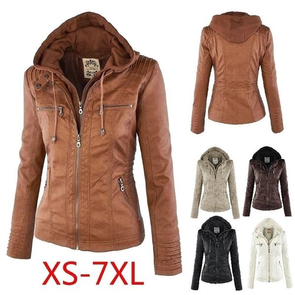 women motorcycle jackets ruffle plus size jacket coat female fur clothing oversized leather jacket outwear for ladies xs-7xl, Black;brown
women motorcycle jackets ruffle plus size jacket coat female fur clothing oversized leather jacket outwear for ladies xs-7xl, Black;brown