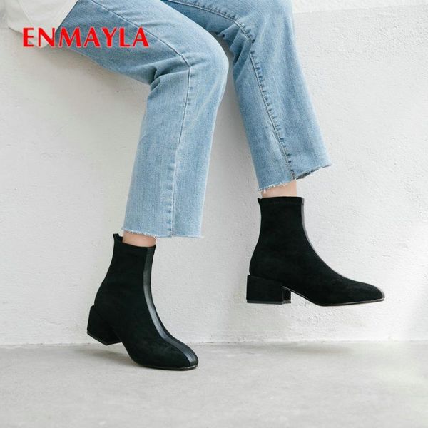 boots enmayla 2021 ankle for women synthetic round toe basic luxury shoes designers kid suede square med heels size 34-43, Black
boots enmayla 2021 ankle for women synthetic round toe basic luxury shoes designers kid suede square med heels size 34-43, Black