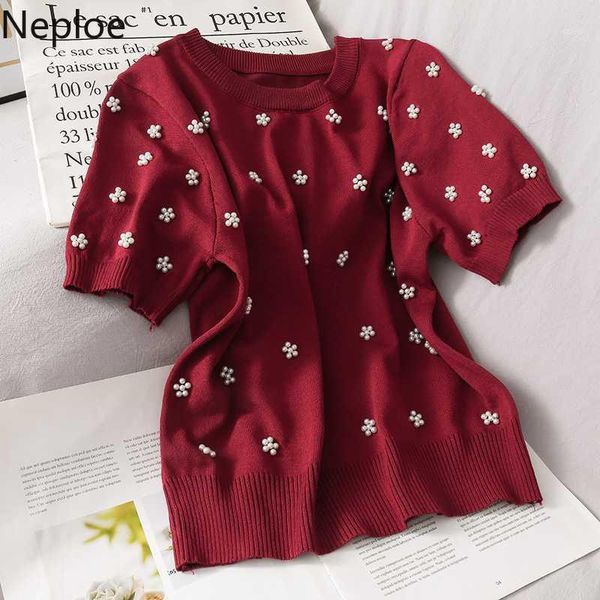 women's t-shirt neploe beading flower knitted t shirts fashion o neck short sleeve ladies tees summer 2021 loose casual slim female 1b, White
women's t-shirt neploe beading flower knitted t shirts fashion o neck short sleeve ladies tees summer 2021 loose casual slim female 1b, White
