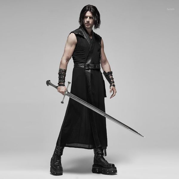 punk rave men's punk japanese warrior long vest handsome asymmetrical design imitation leather stageperformance cosplay costume1, Black;white
punk rave men's punk japanese warrior long vest handsome asymmetrical design imitation leather stageperformance cosplay costume1, Black;white