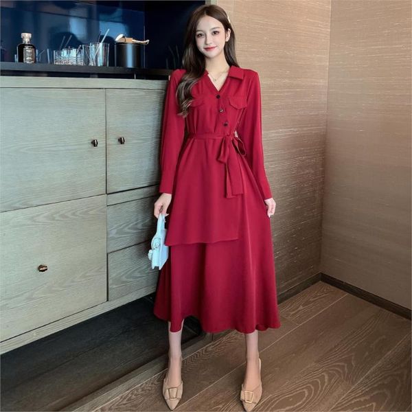 casual dresses 2021 autumn spring women dress soild french retro long sleeve silm fashion female vintage turn down collor elegant midi, Black;gray
casual dresses 2021 autumn spring women dress soild french retro long sleeve silm fashion female vintage turn down collor elegant midi, Black;gray