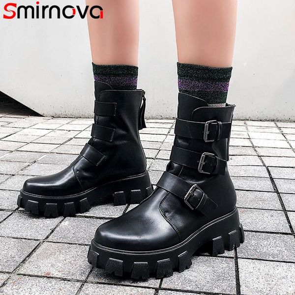 boots smirnova 2021 genuine leather ankle women buckle round toe flat platform fashion casual shoes woman, Black
boots smirnova 2021 genuine leather ankle women buckle round toe flat platform fashion casual shoes woman, Black