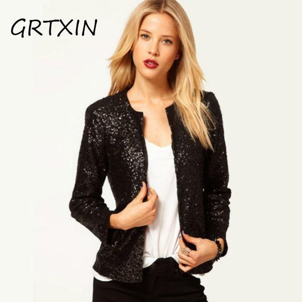 women's suits & blazers slim women sequins jackets full sleeve fashion winter coat for cropped costume party bomber, White;black
women's suits & blazers slim women sequins jackets full sleeve fashion winter coat for cropped costume party bomber, White;black