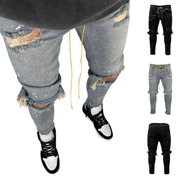 hip hop ripped jeans 2020 new men distressed hole pencil jeans pants slim fit denim trouser casual pantalon hombre sashes1, Blue
hip hop ripped jeans 2020 new men distressed hole pencil jeans pants slim fit denim trouser casual pantalon hombre sashes1, Blue
