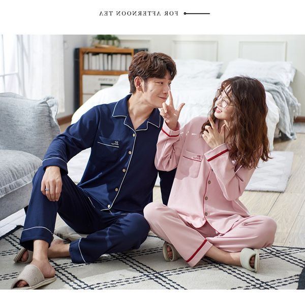 autumn and winter new lovers home wear long sleeve trousers sweet cute baby lapel pajamas women men cotton suit, Black;brown
autumn and winter new lovers home wear long sleeve trousers sweet cute baby lapel pajamas women men cotton suit, Black;brown