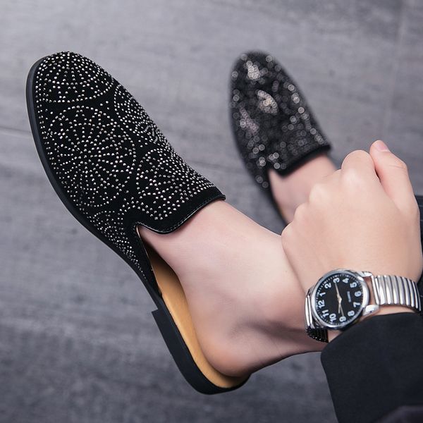 men's leisure new design half genuine leather will see party shoes banquet comfortable flip flop zapatos of hombre 407n, Black
men's leisure new design half genuine leather will see party shoes banquet comfortable flip flop zapatos of hombre 407n, Black
