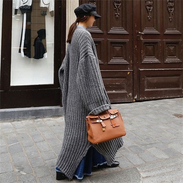 lanmrem autumn new fashion temperament women loose casual thick wool over the knee long cardigan sweater tc207 y200915, White;black
lanmrem autumn new fashion temperament women loose casual thick wool over the knee long cardigan sweater tc207 y200915, White;black