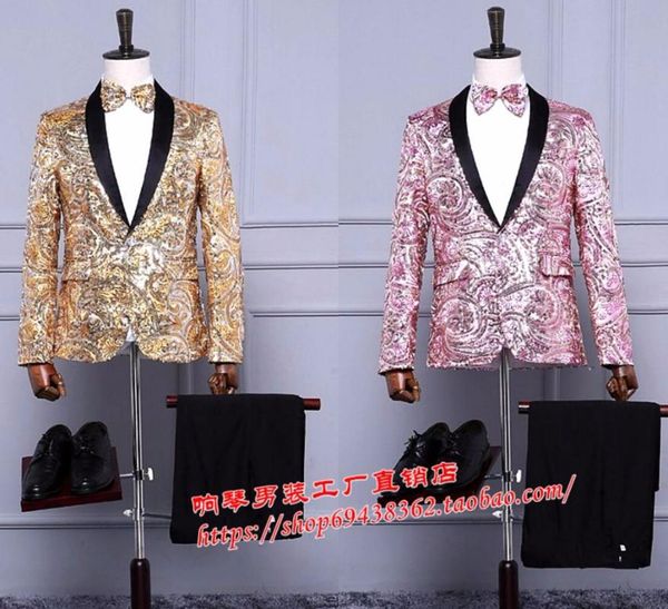 s-3xl 2020 new fashion men's clothing pink bling tianlan suit male formal dress dance performance wear plus size singer costumes, White;black
s-3xl 2020 new fashion men's clothing pink bling tianlan suit male formal dress dance performance wear plus size singer costumes, White;black