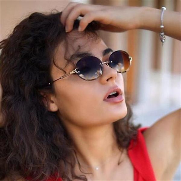sunglasses oval small female luxury red crystal lens rimless glasses fashion women cute gradient brand eyewear, White;black
sunglasses oval small female luxury red crystal lens rimless glasses fashion women cute gradient brand eyewear, White;black