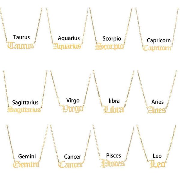 new arrival zodiac stainless steel letter necklace taurus aquarius scorpio gemini sagittarius pendant jewelry
new arrival zodiac stainless steel letter necklace taurus aquarius scorpio gemini sagittarius pendant jewelry