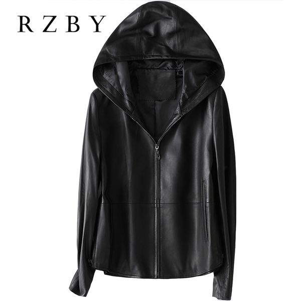 rzby women 100% real sheepskin coat hooded jacket spring fashion genuine leather jackets chaqueta mujer 210201, Black
rzby women 100% real sheepskin coat hooded jacket spring fashion genuine leather jackets chaqueta mujer 210201, Black