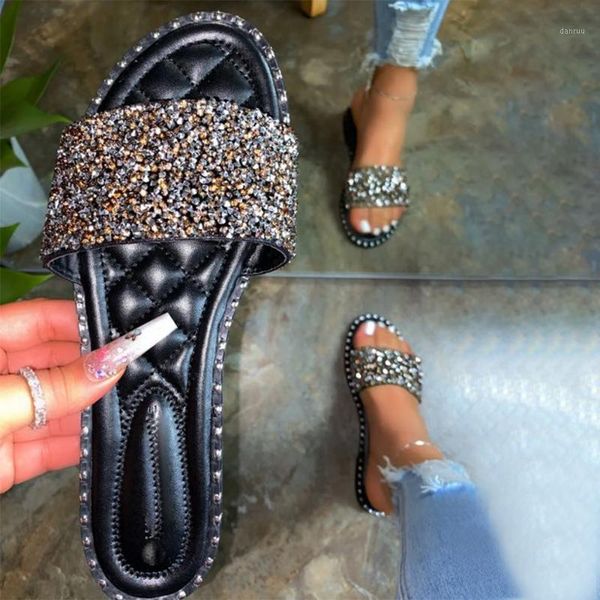 slippers women's casual beach bling 2021 fashion wild female rhinestone glitter crystal lady slides sandals1, Black
slippers women's casual beach bling 2021 fashion wild female rhinestone glitter crystal lady slides sandals1, Black