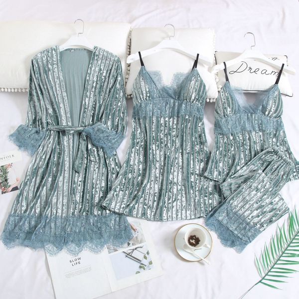 velour nightwear 4pcs sleep suit women pajamas set sleepwear 2021 autumn new kimono bathrobe gown home clothes nightgown, Black;red
velour nightwear 4pcs sleep suit women pajamas set sleepwear 2021 autumn new kimono bathrobe gown home clothes nightgown, Black;red