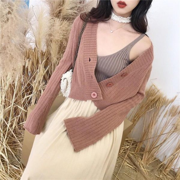 women's knits & tees spring and autumn 2021 wear short solid color outside knitted cardigan sweater horn sleeve coat, White
women's knits & tees spring and autumn 2021 wear short solid color outside knitted cardigan sweater horn sleeve coat, White