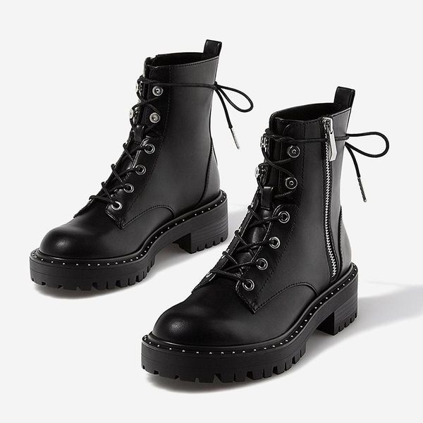 boots stylesowner lace up rivets women round toe ankle short plush winter shoes botas mujer, Black
boots stylesowner lace up rivets women round toe ankle short plush winter shoes botas mujer, Black