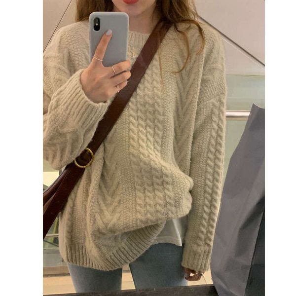 2020 korean loose pullover hemp sweater for women looking thin and lazy, White;black
2020 korean loose pullover hemp sweater for women looking thin and lazy, White;black