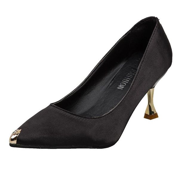 2020 popular women's shoes new wild metal pointed toe stiletto heels shallow mouth banquet wedding shoes single, Black
2020 popular women's shoes new wild metal pointed toe stiletto heels shallow mouth banquet wedding shoes single, Black