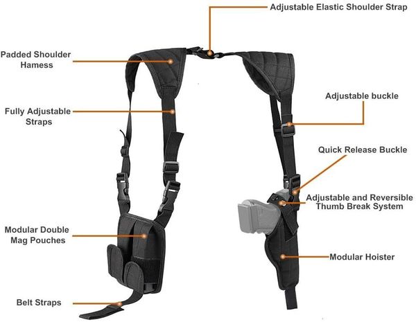 outdoor twod concealed carry nylon cross harness vertical shoulder holster adjustable for most handguns or pistol
outdoor twod concealed carry nylon cross harness vertical shoulder holster adjustable for most handguns or pistol