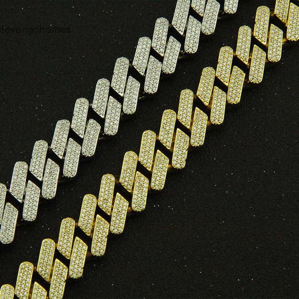 chain men's miami hip-hop necklace cuban with strip copper and zircon, Silver 
chain men's miami hip-hop necklace cuban with strip copper and zircon, Silver